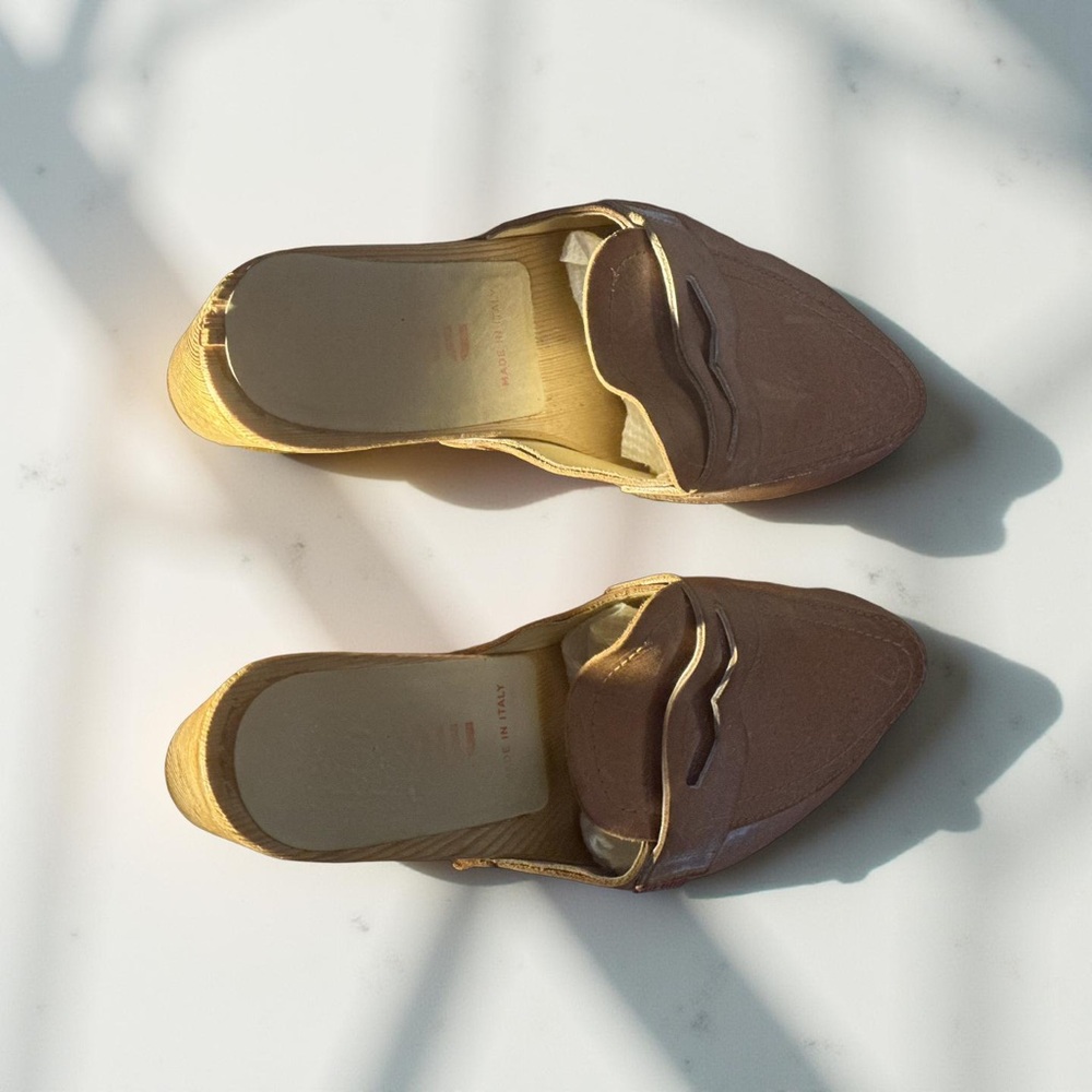 Miu Miu Leather Studded Clog Heels Size 7 (37) Ma… - image 3